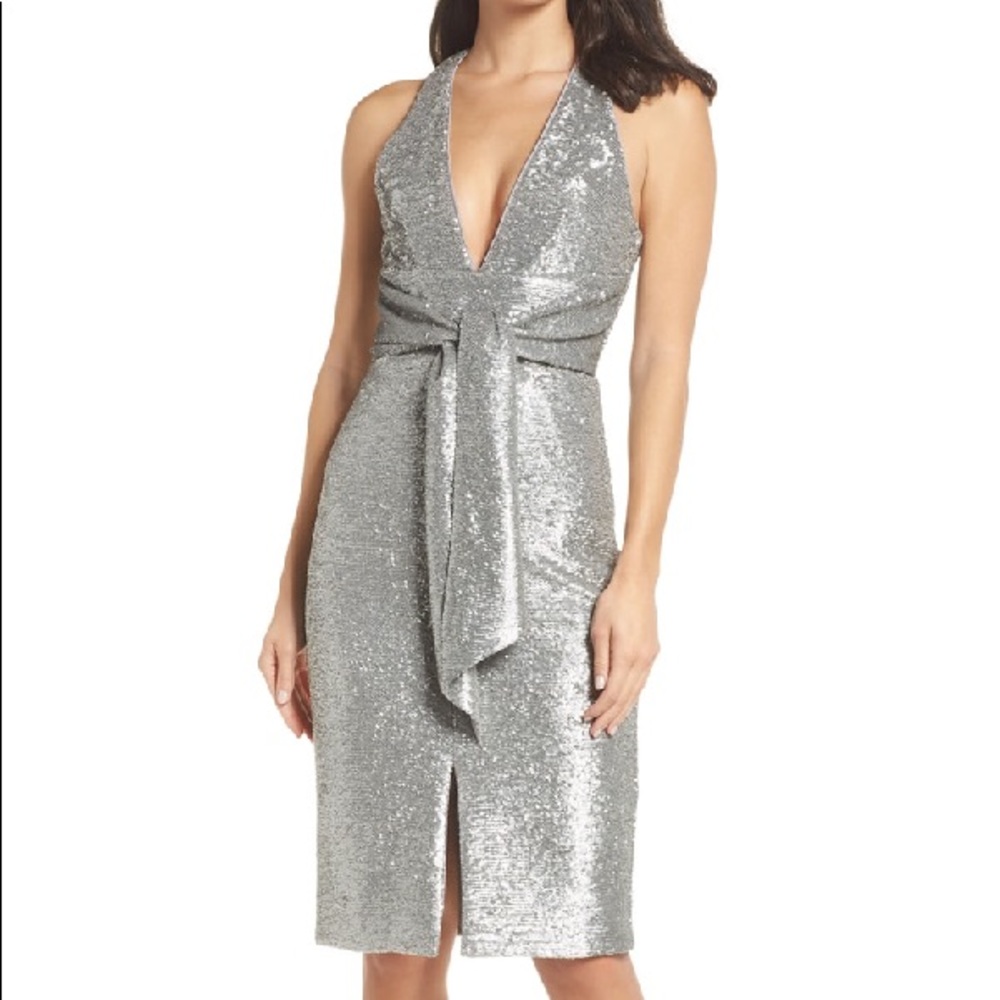 Harlyn silver sequin dress